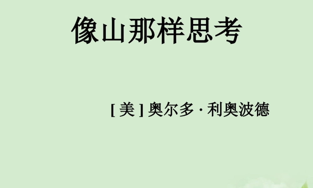 高一语文(像山那样思考)课件 必修1 课件