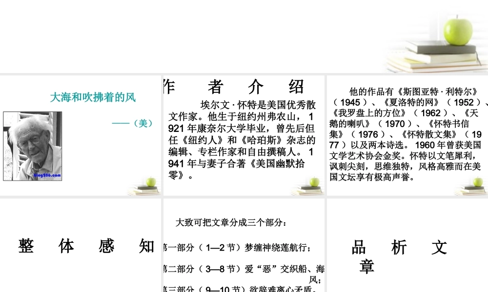 语文 3.5(大海和吹拂着的风)课件 苏教版选修(现代散文选读) 课件