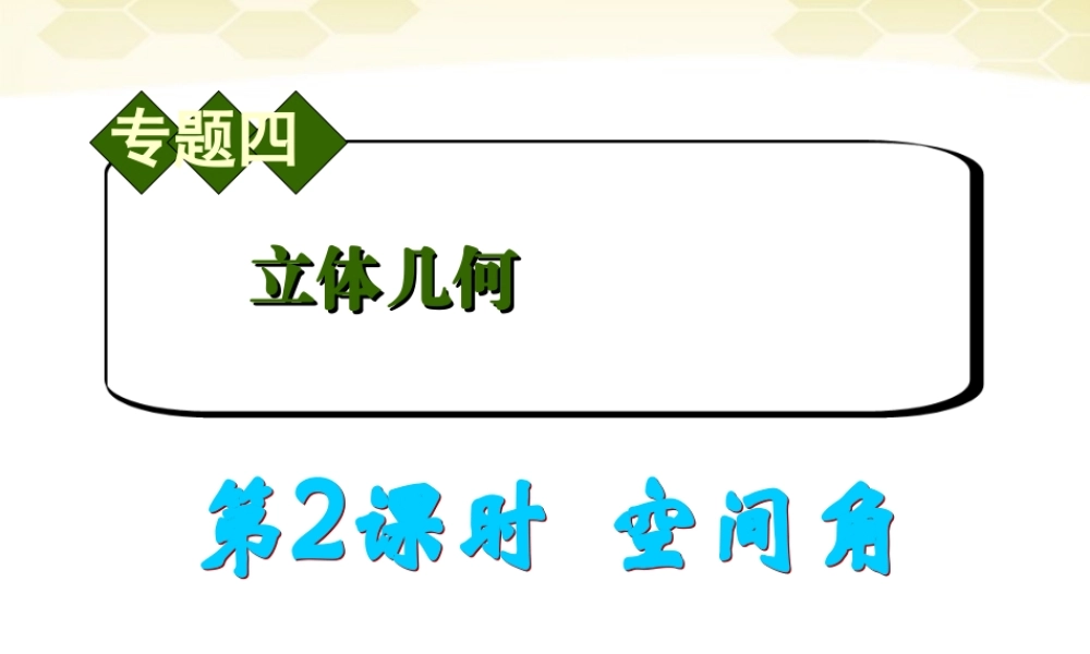 高中数学第2轮总复习 专题4 第2课时 空间角课件 文 课件