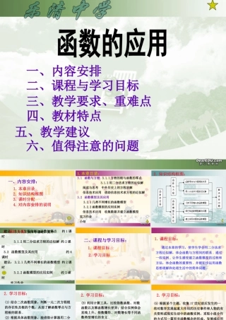 高一数学函数的应用解读课程标准实验教科书 新课标 人教版 课件