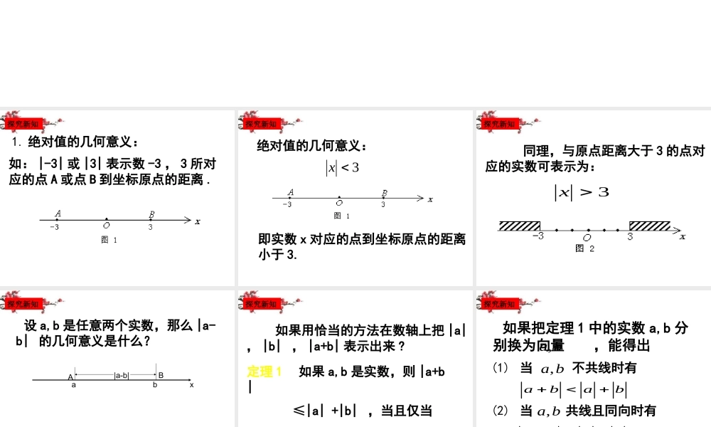 高二数学(绝对值三角不等式)课件