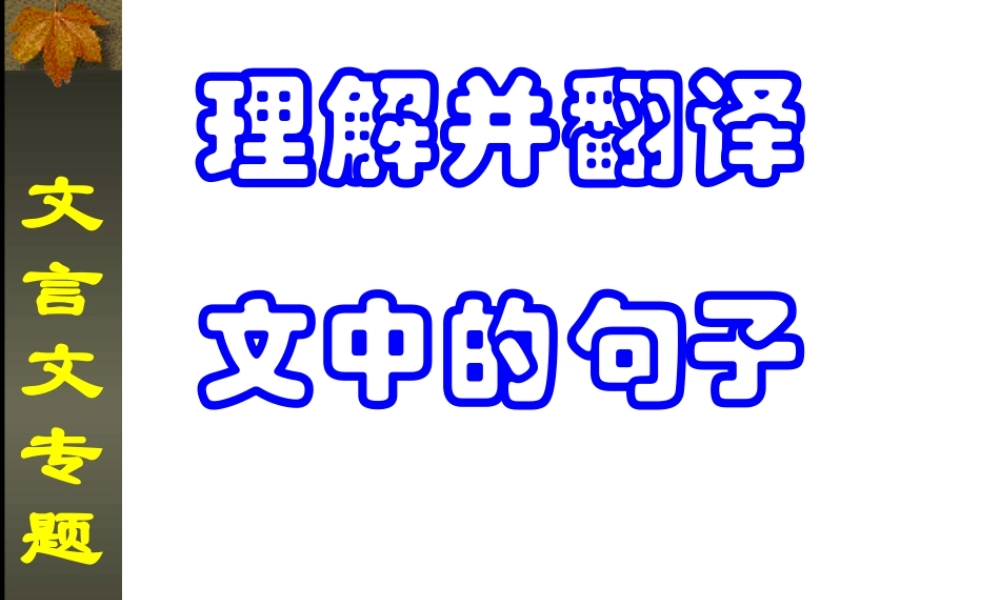 理解并翻译文中的句子