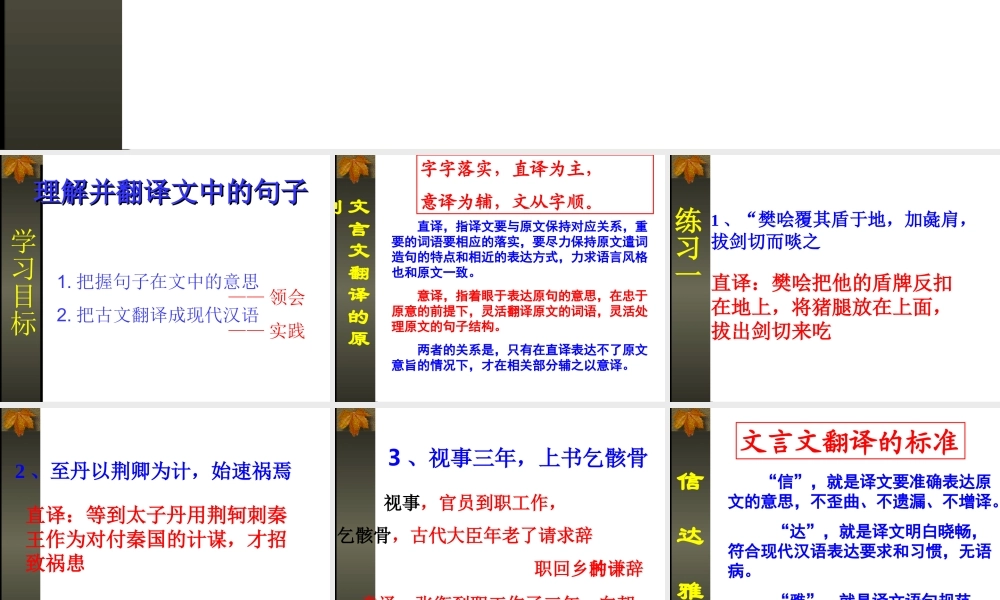 理解并翻译文中的句子