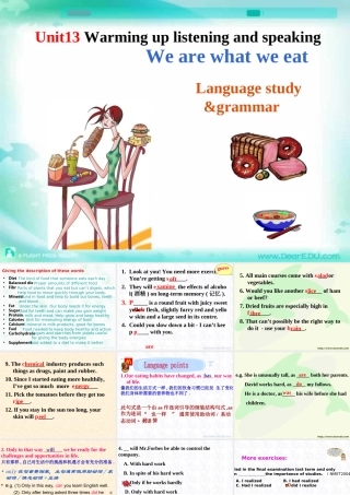 浙江地区Unit13 Warming up listening and speaking 新课标 人教版 课件
