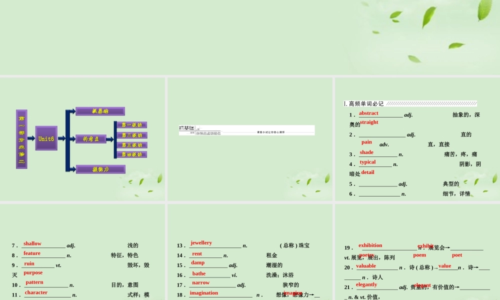高考英语一轮复习 Unit6 Design课件 北师大版必修2 课件