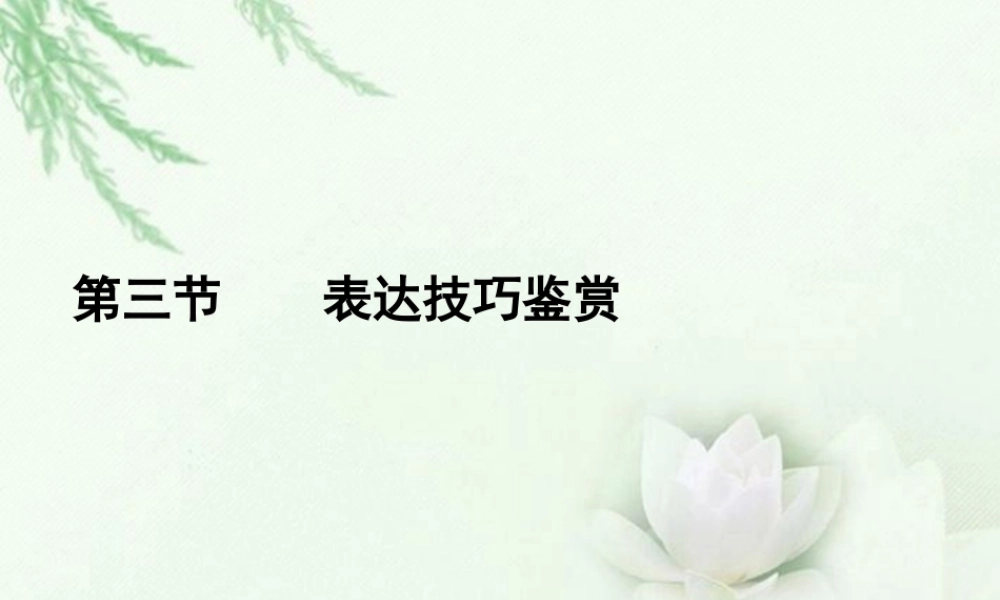 高中语文二轮复习 133 表达技巧鉴赏课件(新课标) 课件