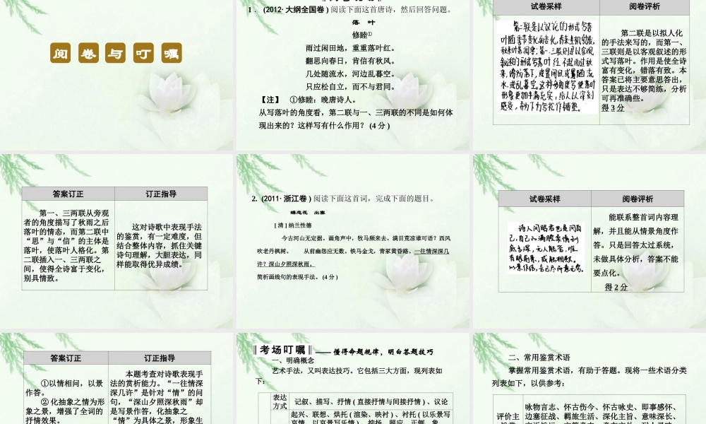 高中语文二轮复习 133 表达技巧鉴赏课件(新课标) 课件