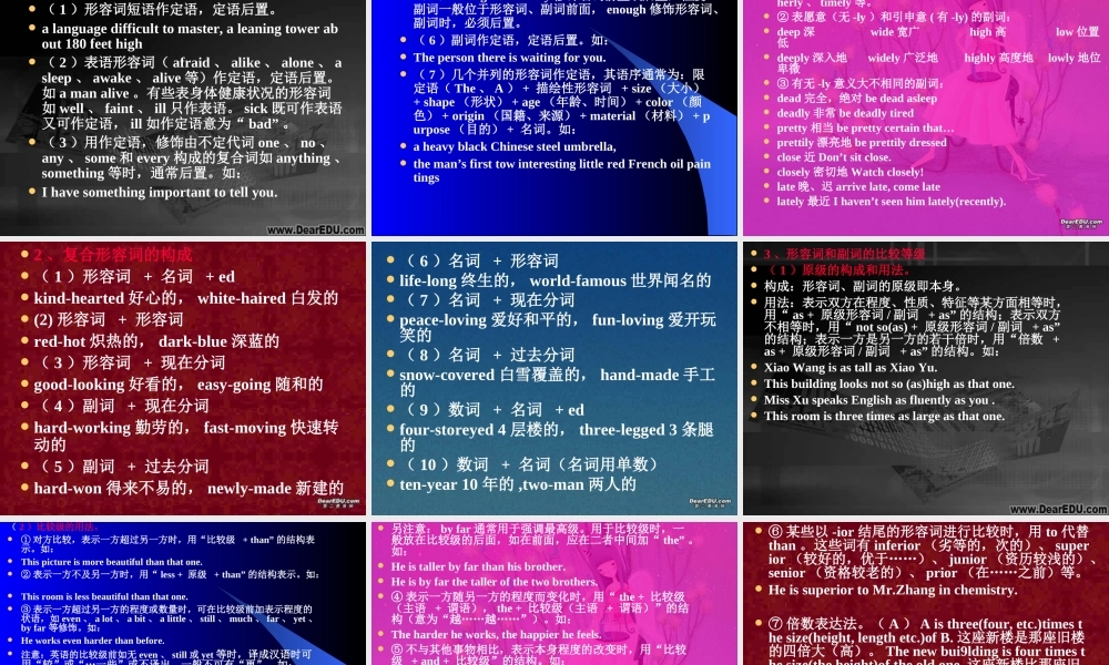 高三英语讲座形容词和副词 新课标 人教版 课件