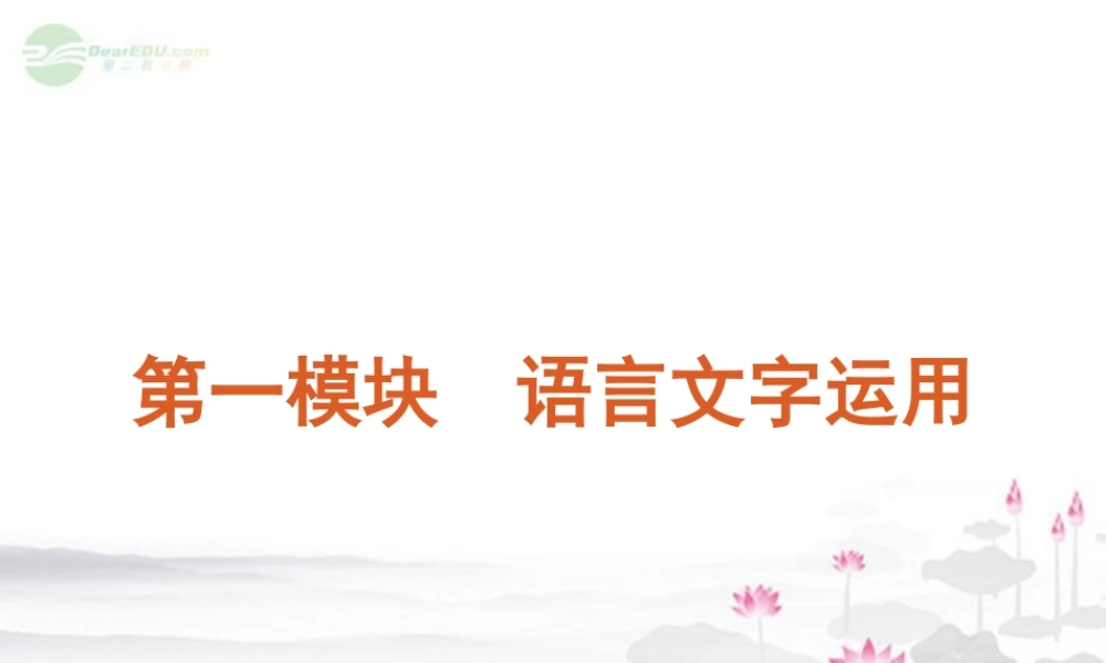 高考语文一轮复习 第1模块(1-3讲)语言文字运用课件 大纲人教版 课件