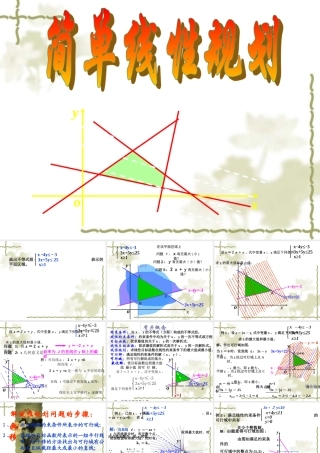 高中数学：352 简单线性规划 课件(新人教版必修5B) 课件