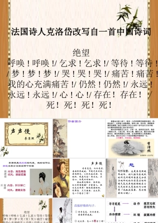 高中语文(声声慢)课件(语文版必修3) 课件