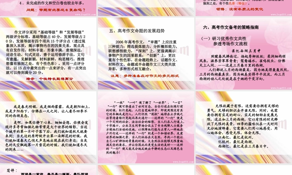 高考专题辅导 高考作文备考提要 试题