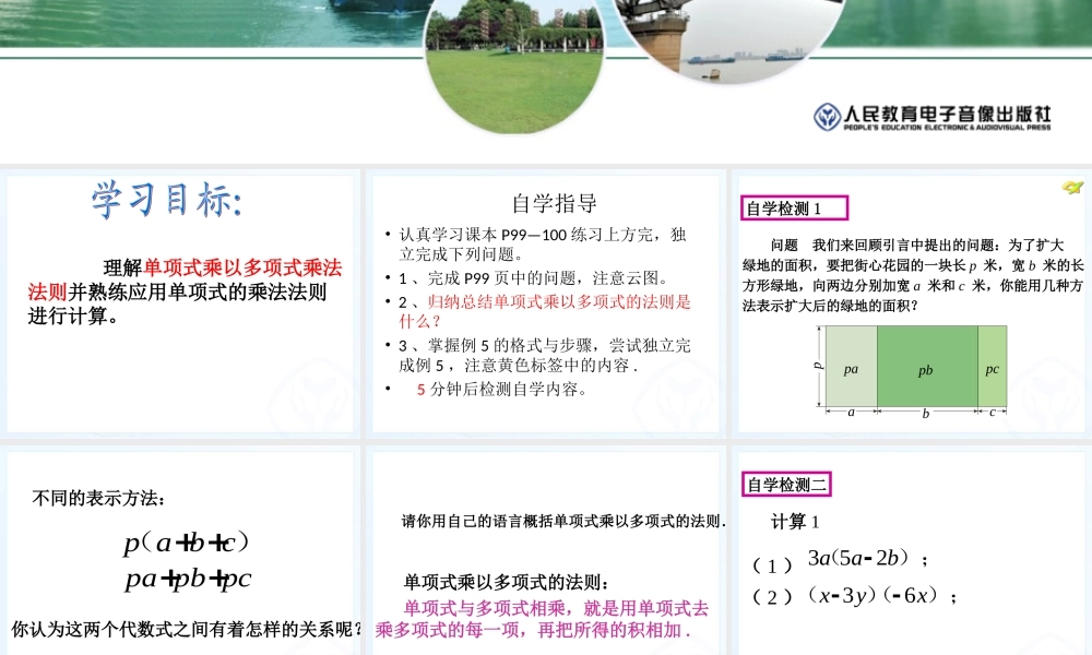 单项式乘以多项式