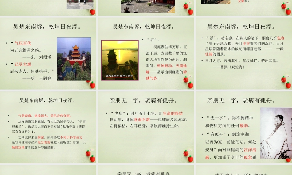 高考语文一轮复习登岳阳楼课件新人教版 课件