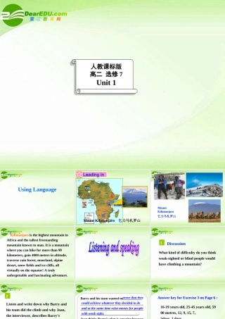 高中英语 Unit 1 Living well-Using language课件 新人教版选修7 课件
