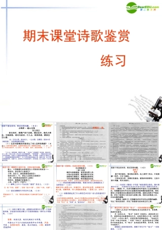 高考语文 期末课堂诗歌鉴赏练习课件 新人教版 课件