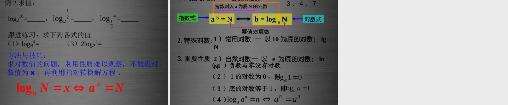 高中数学 321对数及其运算(一)课件 新人教B版必修1 课件