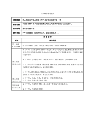 李万飞的个人研修计划