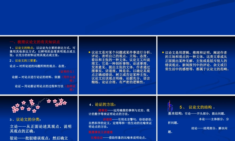 高三语文高考二轮复习专题课件：议论文 课件