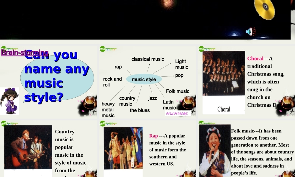 高中英语 Unit5(Music)warming up-课件7 新人教版必修2 课件