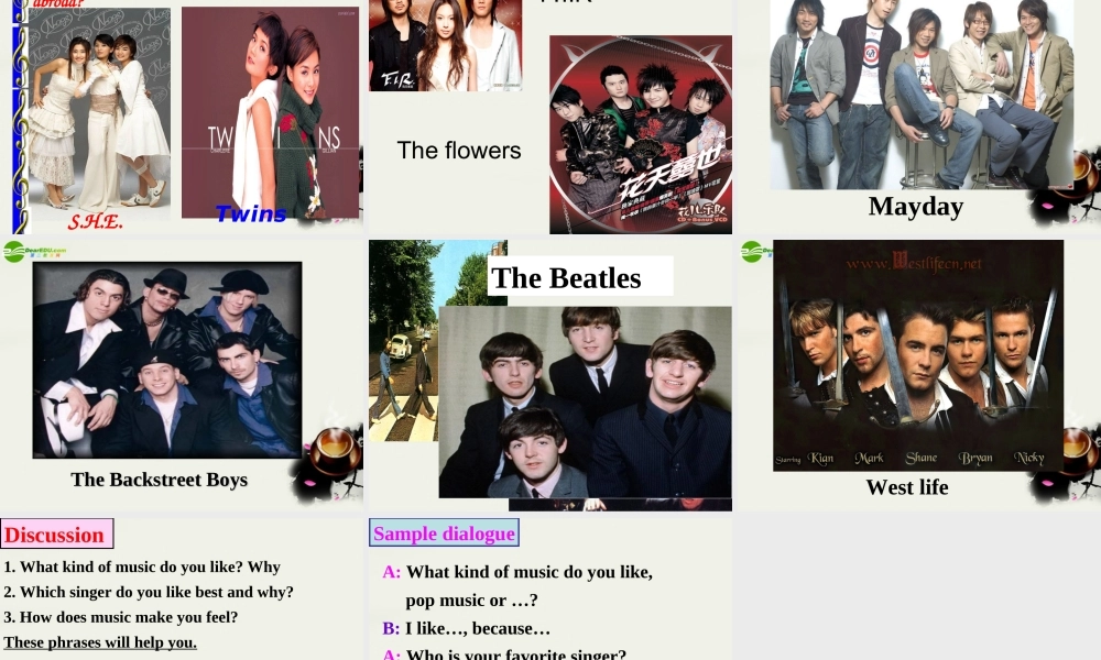 高中英语 Unit5(Music)warming up-课件7 新人教版必修2 课件