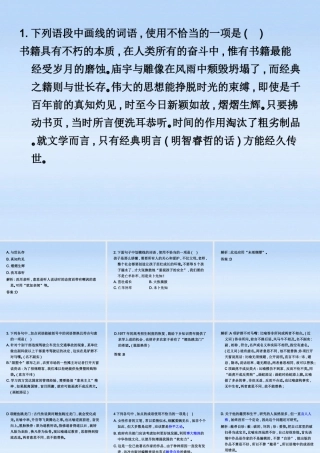 高考语文 正确使用词语(熟语)(3)复习练习课件