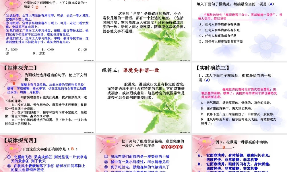 高考语文 巧解语言连贯复习课件 新人教版 课件