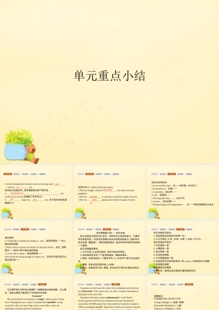 高中英语 Unit 4 Earthquakes单元重点小结课件 新人教版必修1 课件