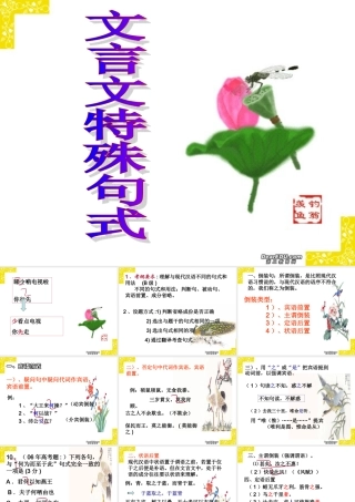 高考语文文言文特殊句式课件 新课标 人教版 课件