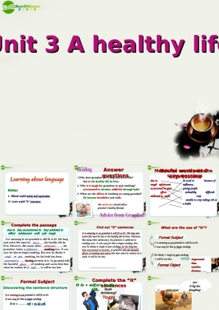 高中英语评优课资料11 Unit 3 A healthy life课件