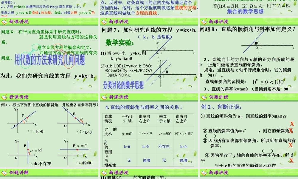 高一数学(直线的倾斜角与斜率)课件  课件