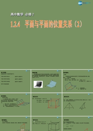 高中数学 124 平面与平面的位置关系(2)课件 苏教版必修2 课件