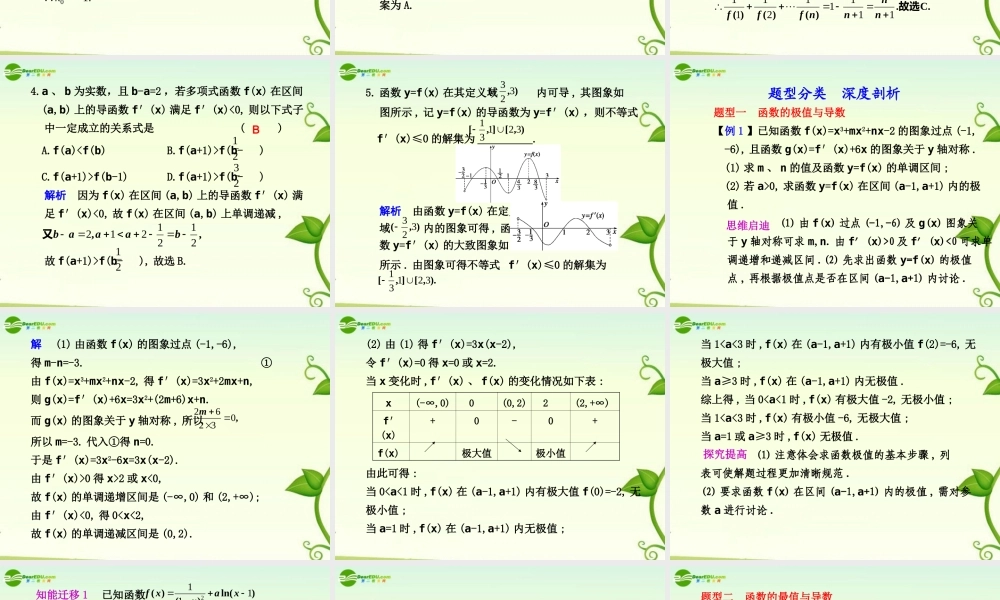 高考数学 3.4  导数的综合应用总复习课件