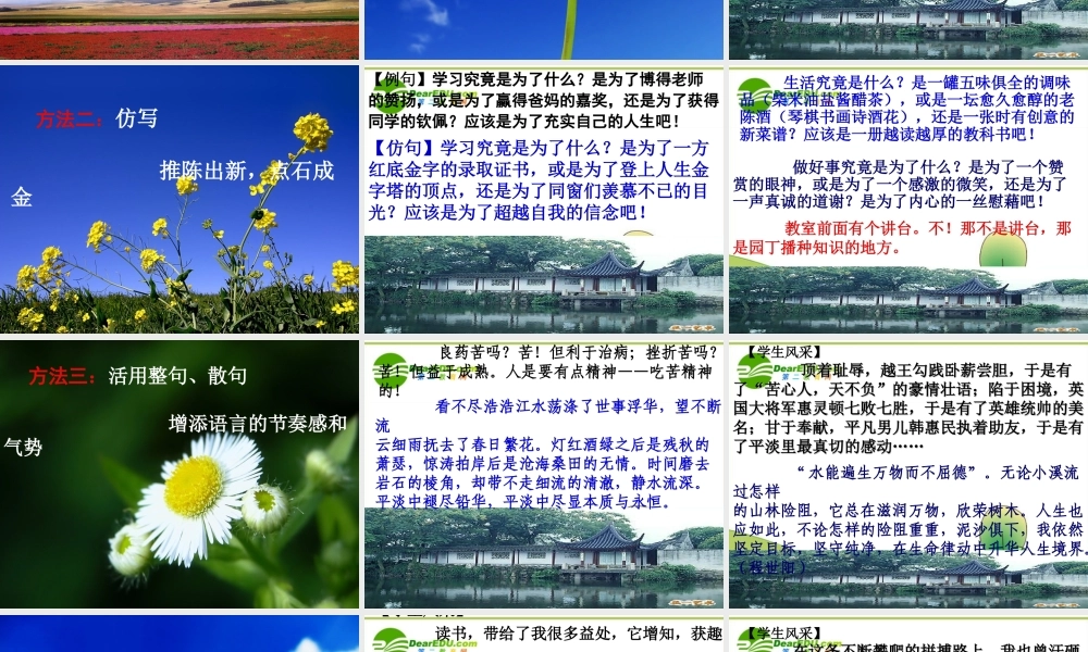 高中语文 作文写作辅导打造靓丽作文语言课件 新人教版 课件