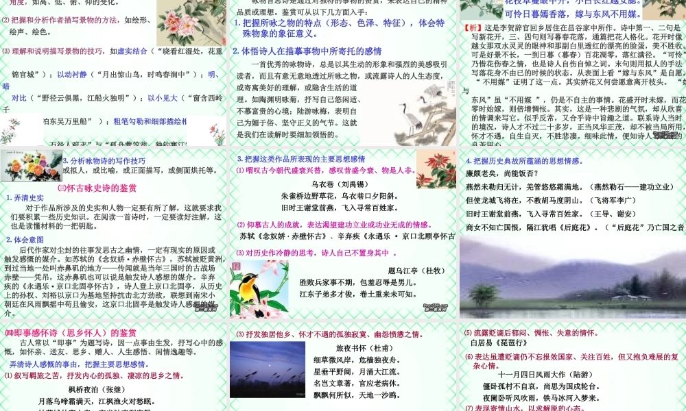 高考语文诗歌的思想内容课件