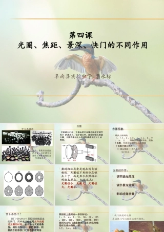 第四课光圈焦距景深快门的不同作用--照相机的操作-(3)