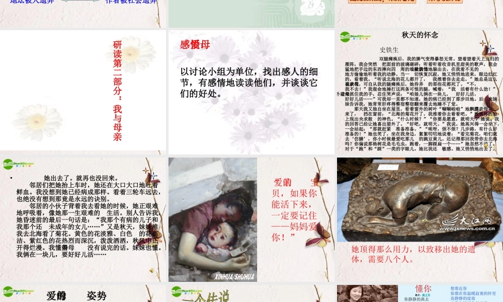 高中语文 第三单元第12课(我与地坛)课件(2) 粤教版必修1 课件