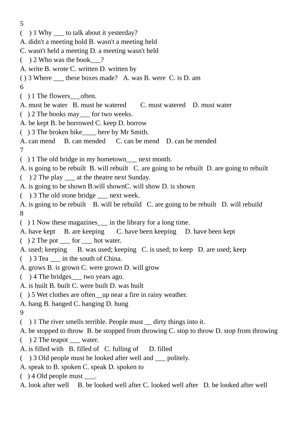 中考英语被动语态专项练习题_第2页
