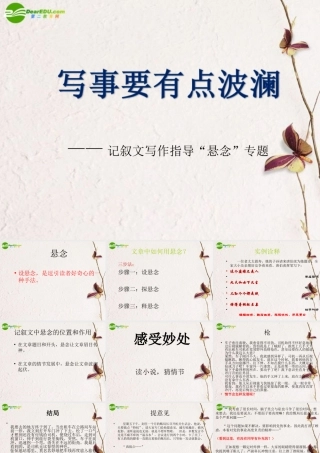 高中语文 写事要有点波澜-记叙文写作指导 悬念 专题课件 新人教版必修1 课件