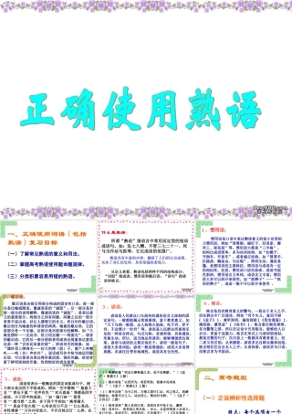 正确使用熟语课件 新课标 人教版 课件