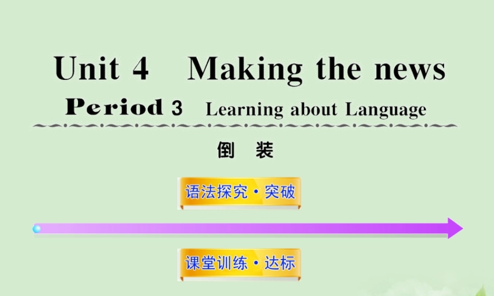 高中英语课时讲练通配套课件 Unit4(Making the news)Period 3 新人教版必修5 课件