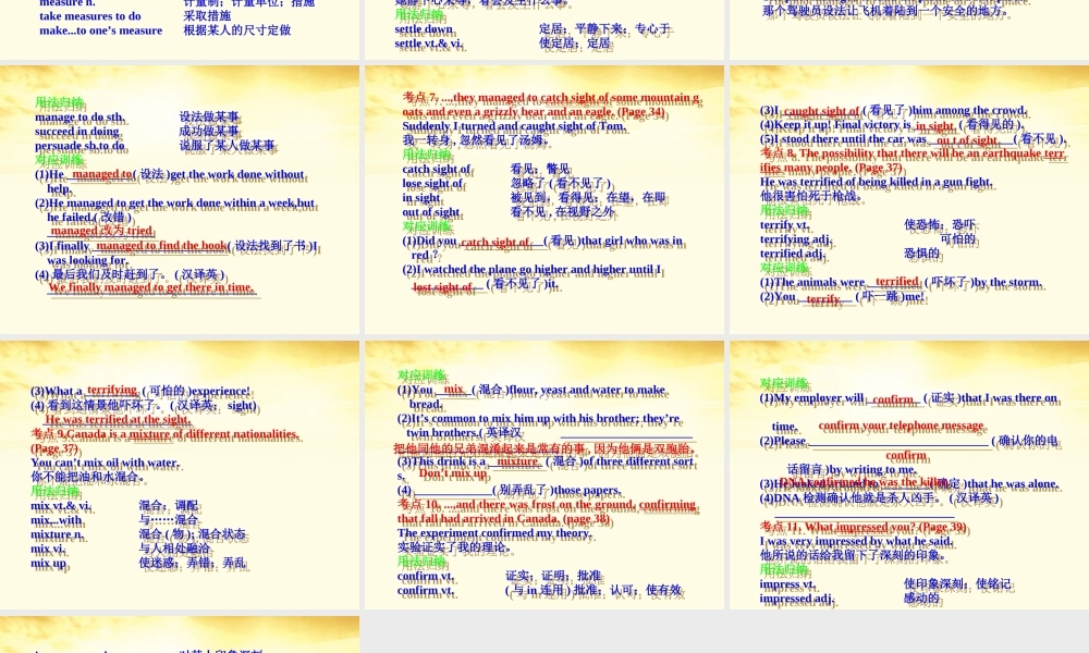 高考英语一轮复习 Unit-5  Canada-- The True North 课件 新人教版必修3 课件