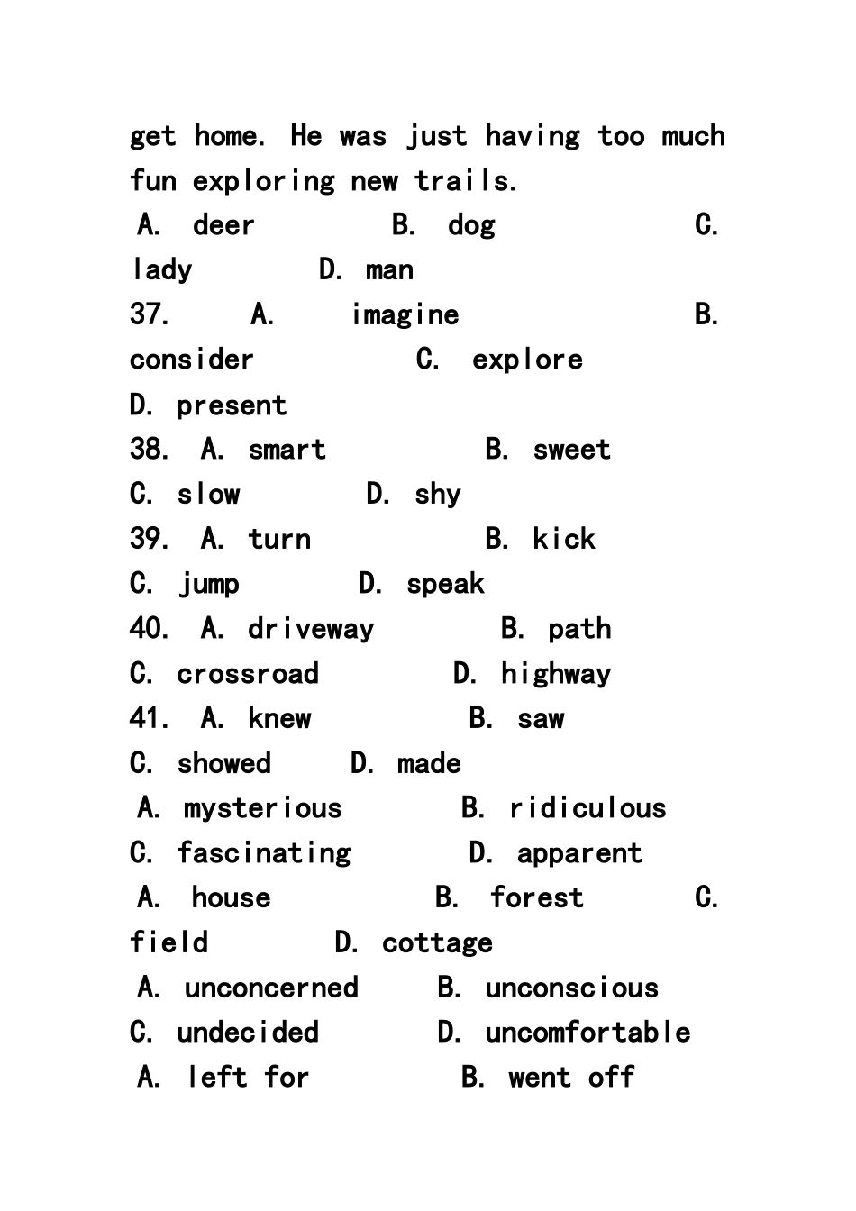 2011年完形填空考点分类突破_第3页