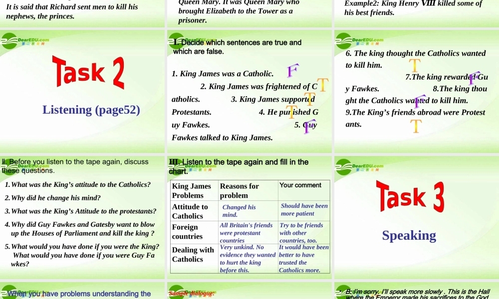 高中英语 Unit2 Task课件 新人教版必修5 课件