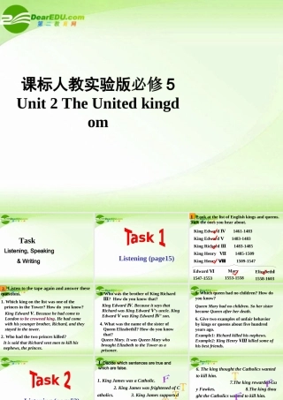高中英语 Unit2 Task课件 新人教版必修5 课件