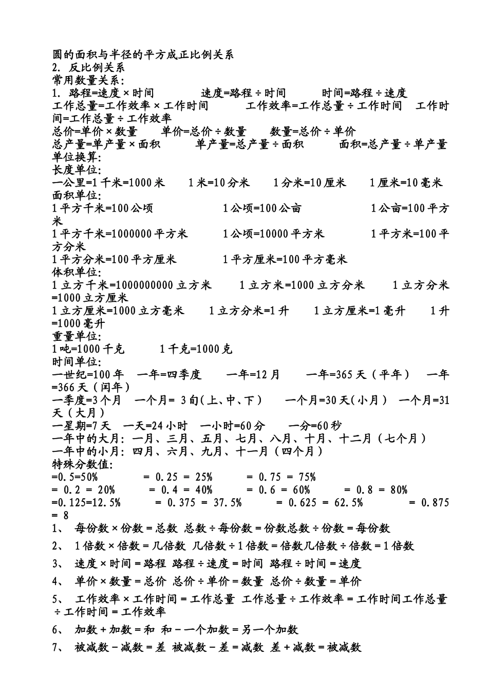 小学数学公式大全_第2页