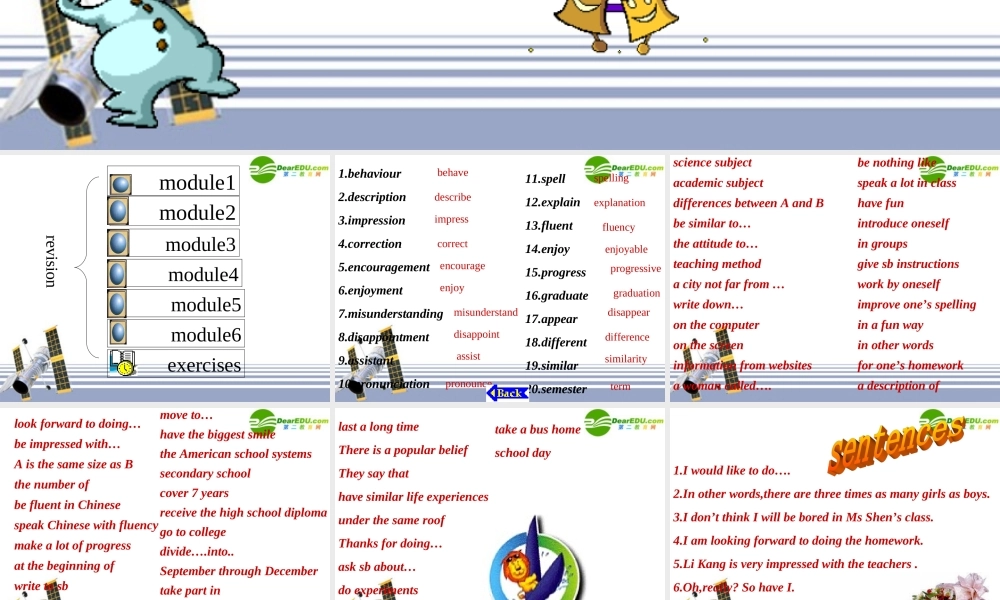 高中英语 Modules1-6 vocabulary and useful expressions课件 外研版必修1 课件