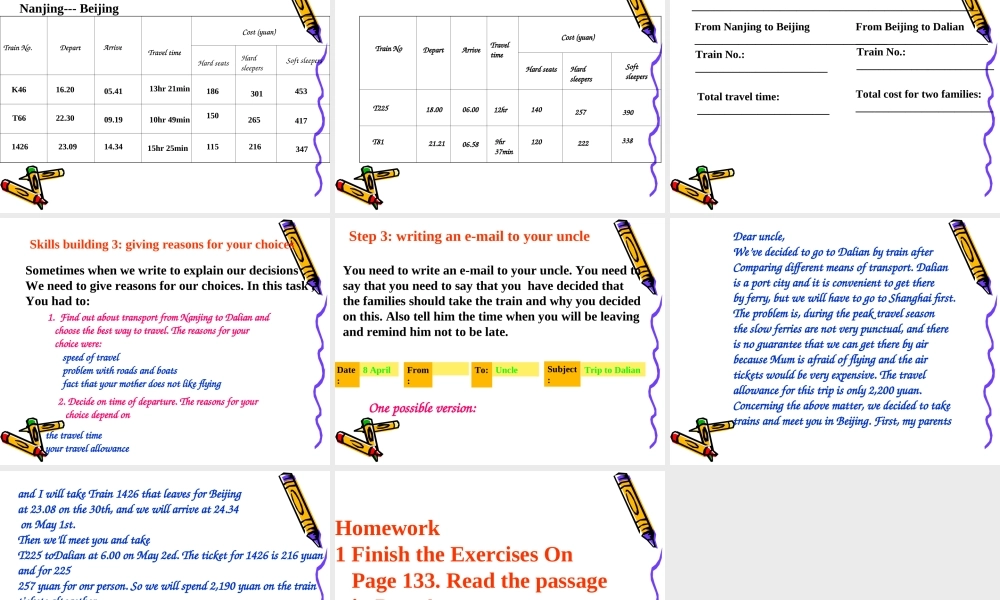 高中英语：Unit4 public transport-Task课件(牛津译林版选修7) 课件