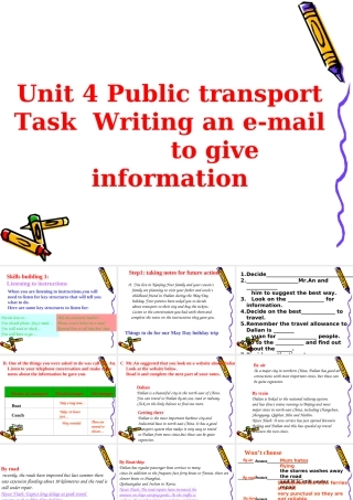 高中英语：Unit4 public transport-Task课件(牛津译林版选修7) 课件