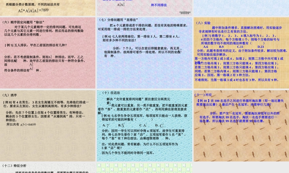 高二数学解排列组合问题常用的11种技巧方法课件 人教版 课件